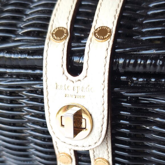 Vintage KATE SPADE Wicker Bag Black Lacquered WICKER - Picture 8 of 13